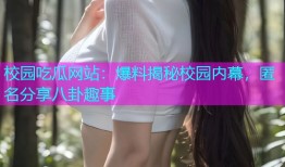 校园吃瓜网站：爆料揭秘校园内幕，匿名分享八卦趣事