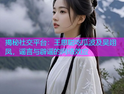 揭秘社交平台：王思聪吃瓜波及吴翊凤，谣言与辟谣的网络效应